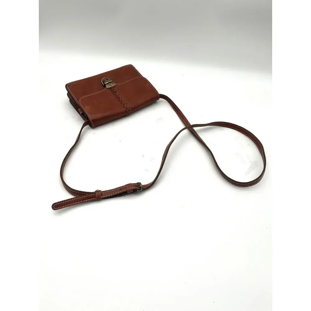 Patricia Nash Bianco Leather Crossbody Satchel , Brown